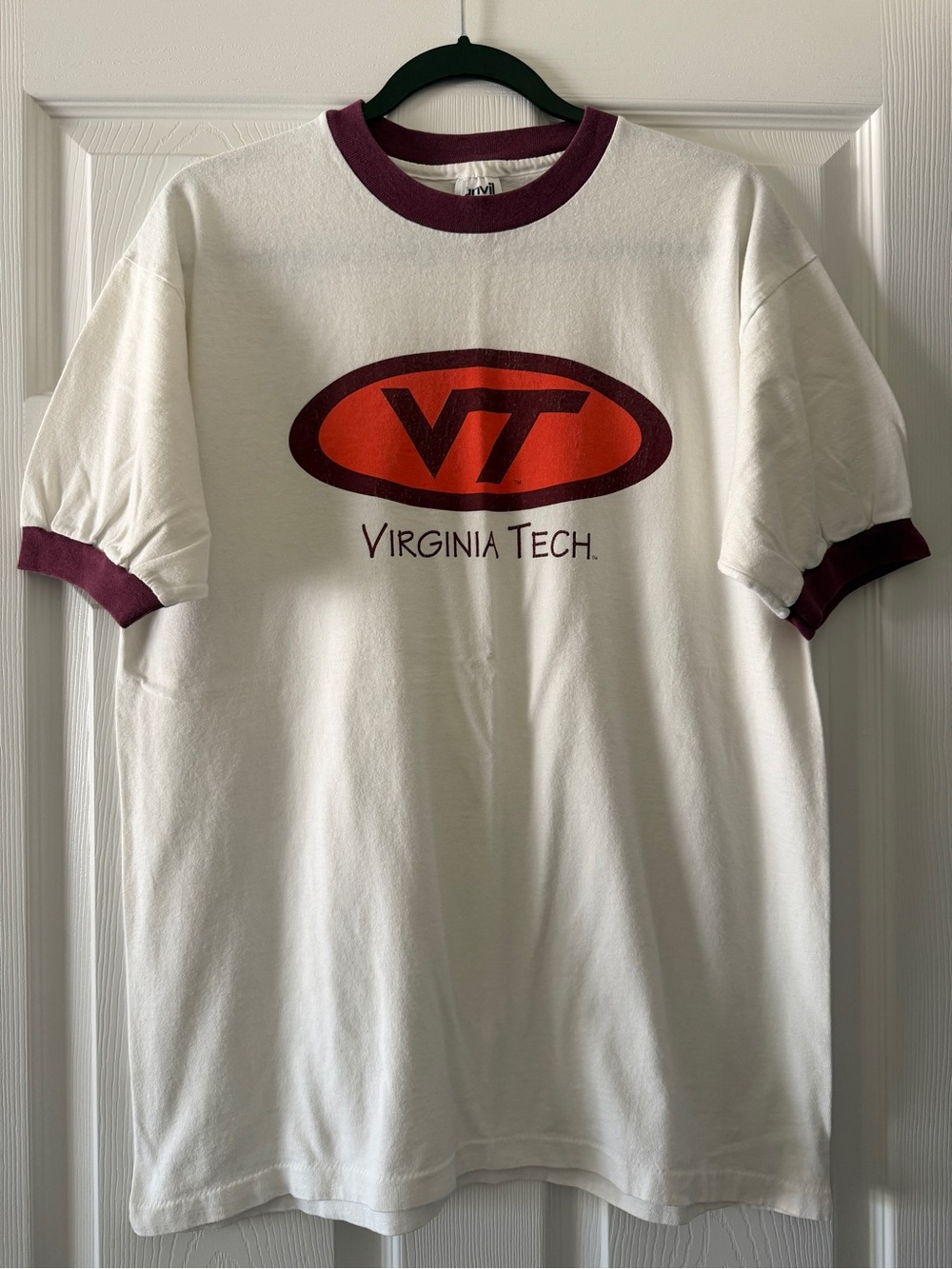 Anvil White Virginia Tech VT Ringer Tee